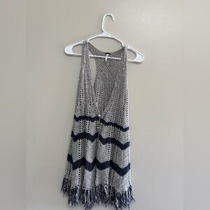 Free People Gray and Black Knit Vest